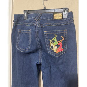 Baby Phat jeans womens 15/16 embroidered gold cats y2k vintage 90s straight